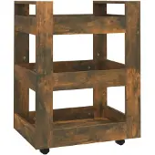 vidaXL Keukentrolley 60x45x80 cm bewerkt hout gerookt eikenkleurig