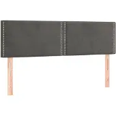 vidaXL Hoofdborden 144x5x78/88 cm fluweel donkergrijs