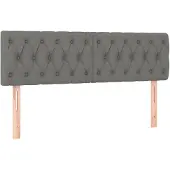 vidaXL Hoofdborden 160x7x78/88 cm stof donkergrijs