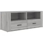 vidaXL Tv-meubel 100x35x40 cm bewerkt hout grijs sonoma eikenkleurig