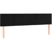 vidaXL Hoofdborden 200x5x78/88 cm fluweel zwart