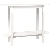 vidaXL Wandtafel 110x40x80 cm massief grenenhout wit