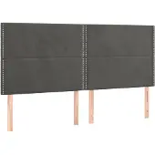 vidaXL Hoofdbord donkergrijs 200x5x118/128 cm Fluweel