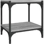 vidaXL Tv-meubel 40x33x41 cm bewerkt hout en staal grijs sonoma eiken
