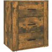 vidaXL Nachtkastje 50x36x60 cm bewerkt hout gerookt eikenkleurig