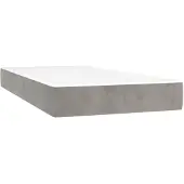 vidaXL Pocketveringmatras medium 100x220x20 cm fluweel lichtgrijs