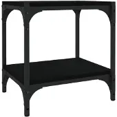 vidaXL Tv-meubel 40x33x41 cm bewerkt hout en staal zwart