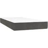 vidaXL Pocketveringmatras medium 90x200x20 cm fluweel donkergrijs