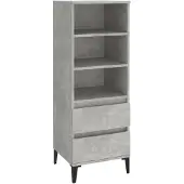 vidaXL Hoge kast 40x36x110 cm bewerkt hout betongrijs