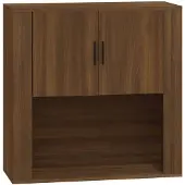 vidaXL Wandkast 80x33x80 cm bewerkt hout bruin eikenkleur