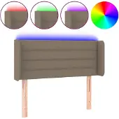 vidaXL Hoofdbord LED 83x16x78/88 cm stof taupe