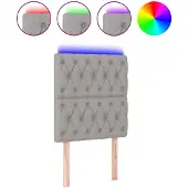 vidaXL Hoofdbord LED 80x7x118/128 cm stof lichtgrijs