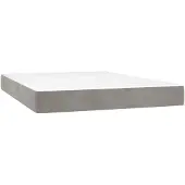 vidaXL Pocketveringmatras medium 140x200x20 cm fluweel lichtgrijs