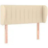 vidaXL Hoofdbord met randen 103x23x78/88 cm stof crèmekleurig
