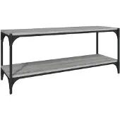 vidaXL Tv-meubel 100x33x41 cm bewerkt hout en staal grijs sonoma eiken