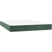 vidaXL Pocketveringmatras medium 140x200x20 cm fluweel donkergroen