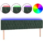 vidaXL Hoofdbord LED 200x7x78/88 cm fluweel donkergroen