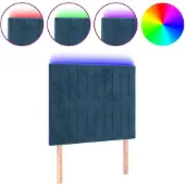 vidaXL Hoofdbord LED 80x5x118/128 cm fluweel donkerblauw