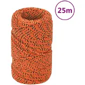 vidaXL Boottouw 2 mm 25 m polypropyleen oranje