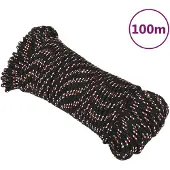 vidaXL Boot touw 5 mm 100 m polypropyleen zwart