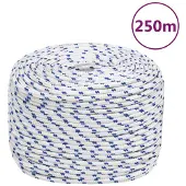 vidaXL Boot touw 8 mm 250 m polypropyleen wit