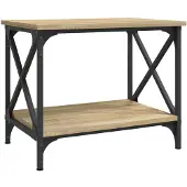 vidaXL Bijzettafel 55x38x45 cm bewerkt hout sonoma eikenkleurig