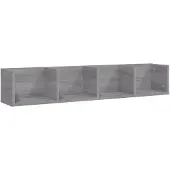 vidaXL Wandschap CD 100x18x18 cm bewerkt hout grijs sonoma eikenkleur