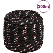 vidaXL Boot touw 16 mm 100 m polypropyleen zwart