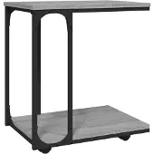 vidaXL Bijzettafel met wieltjes 50x35x55,5 cm hout grijs sonoma eiken