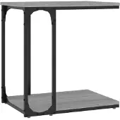 vidaXL Bijzettafel 50x35x52 cm bewerkt hout grijs sonoma eikenkleur