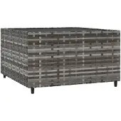 vidaXL Salontafel tuin vierkant 50x50x30 cm poly rattan grijs