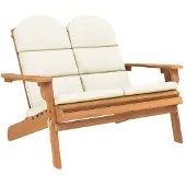 vidaXL Tuinbank Adirondack met kussens 126 cm massief acaciahout