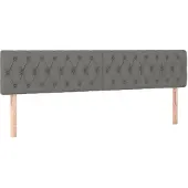vidaXL Hoofdborden 180x7x78/88 cm stof donkergrijs