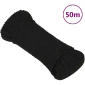 vidaXL Werktouw 5 mm 50 m polyester zwart