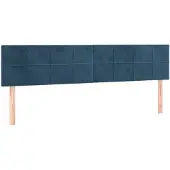 vidaXL Hoofdborden 200x5x78/88 cm fluweel donkerblauw