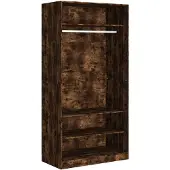 vidaXL Kledingkast 100x50x200 cm bewerkt hout gerookt eikenkleurig