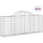 vidaXL Schanskorven 13 st gewelfd 200x30x80/100 cm ijzer
