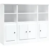 vidaXL Hoge kasten 3 st bewerkt hout wit