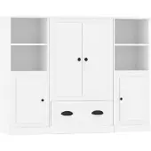 vidaXL Hoge kasten 3 st bewerkt hout wit