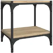 vidaXL Tv-meubel 40x33x41 cm bewerkt hout en staal sonoma eikenkleurig
