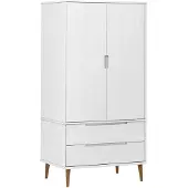 vidaXL Garderobekast MOLDE, wit, 90x55x175 cm, massief grenenhout