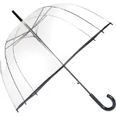 Merkloos Transparant Basic Paraplu - Transparant - Opent Automatisch - Zwart - Ø85cm