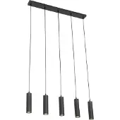 QAZQA Smart hanglamp zwart incl. 5 Wifi GU10 - Jeana
