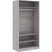 vidaXL Kledingkast 100x50x200 cm bewerkt hout grijs sonoma eikenkleur
