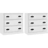 vidaXL Dressoirs 2 st bewerkt hout wit