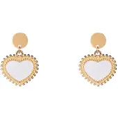 Go Dutch Label Oorknoppen big pearl hart Goud