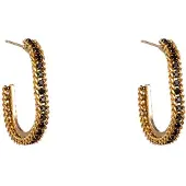 Go Dutch Label Oorknoppen roped sparkle oval Zwart