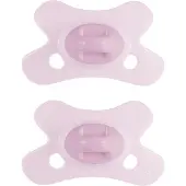 Difrax Fopspeen Natural - 0 tot 6 Maanden - Lichtroze - 2 Stuks