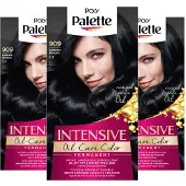 Palette - 909 Blauwzwart - Haarkleuring - Intensieve, Natuurlijke Kleuren met 100% Grijsdekking - Voordeelverpakking - 3 stucks