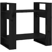 vidaXL Boekenkast/kamerscherm 60x35x57 cm massief grenenhout zwart
